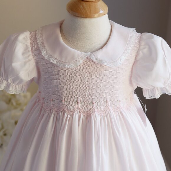 Pink Smocked Heirloom Dress Feltman Brothers 18 Months RARE FIND Party Portrait - Picture 2 of 5
